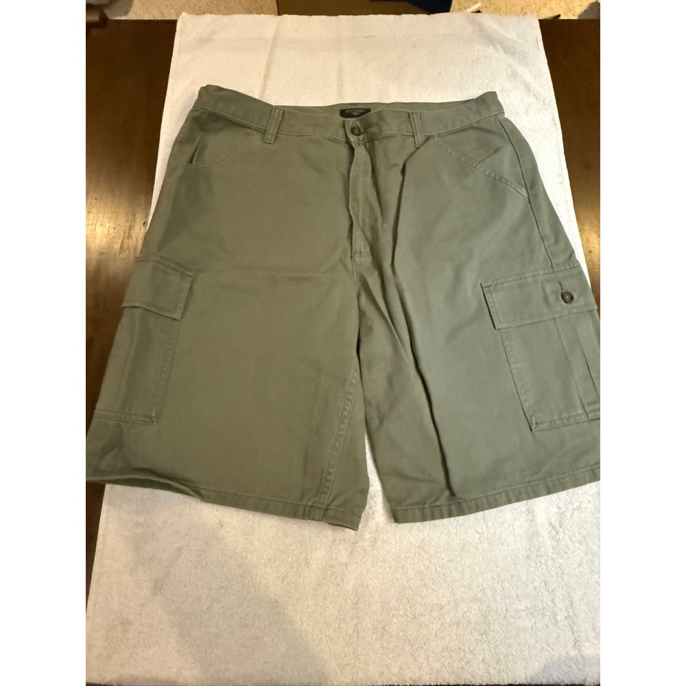 Dockers Mens Olive Green Cotton Twill Cargo Shorts Size 36 Casual Outdoor